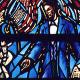Stained glass windows depict 391 sacred and secular figures, including Abraham Lincoln. 